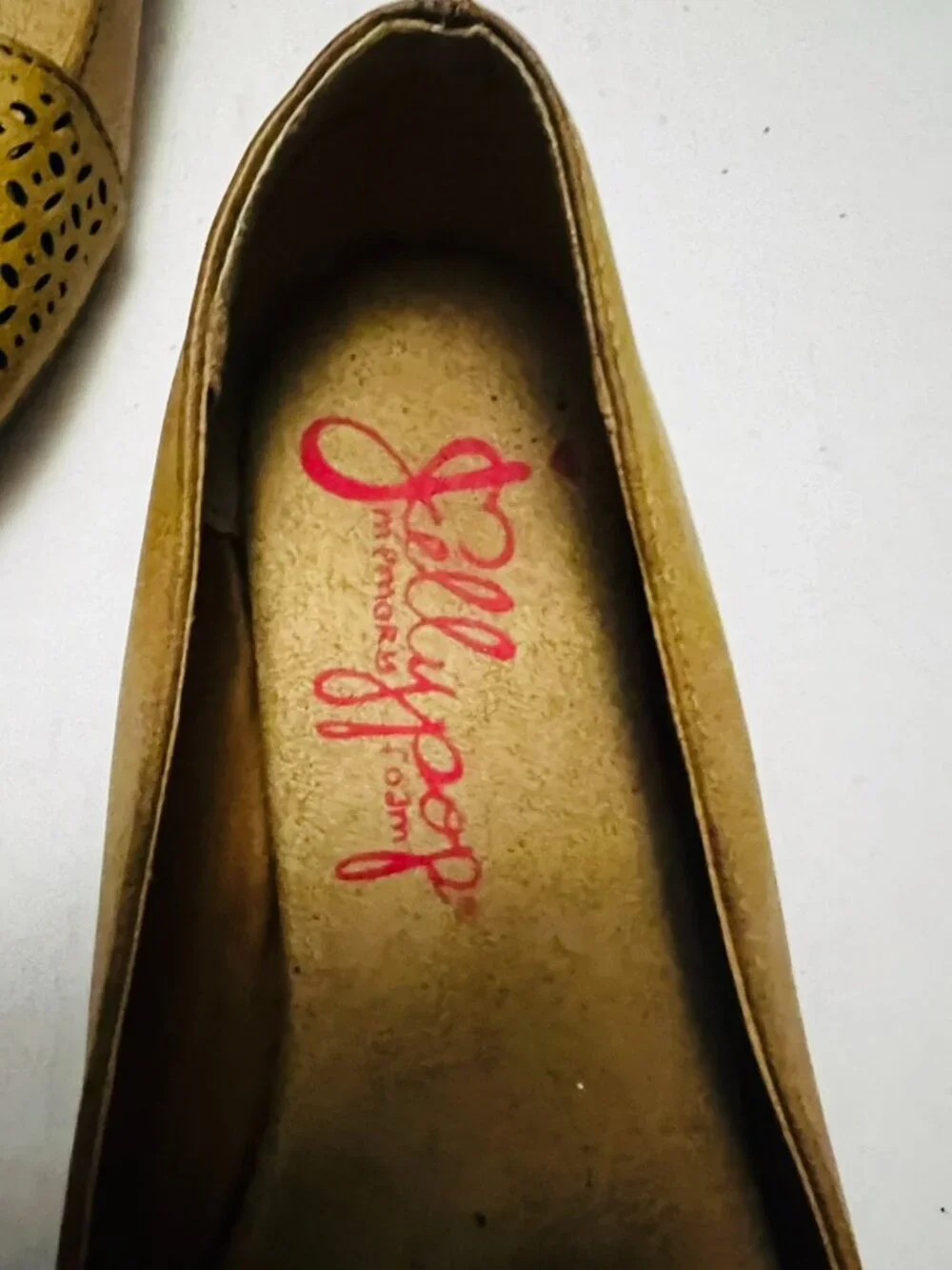 Womens Flats Mustard Yellow Floral Perforated Cottagecore Boho Fairy Size 7.5